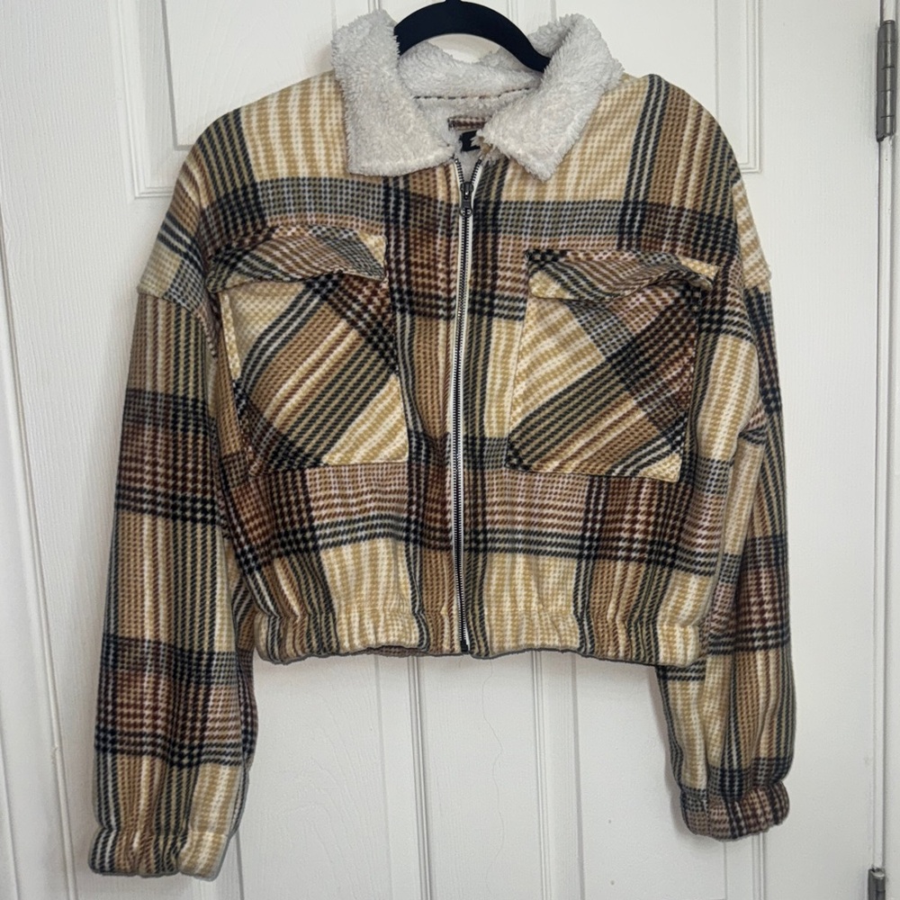 Plaid Sherpa-Lined Women's Jacket
